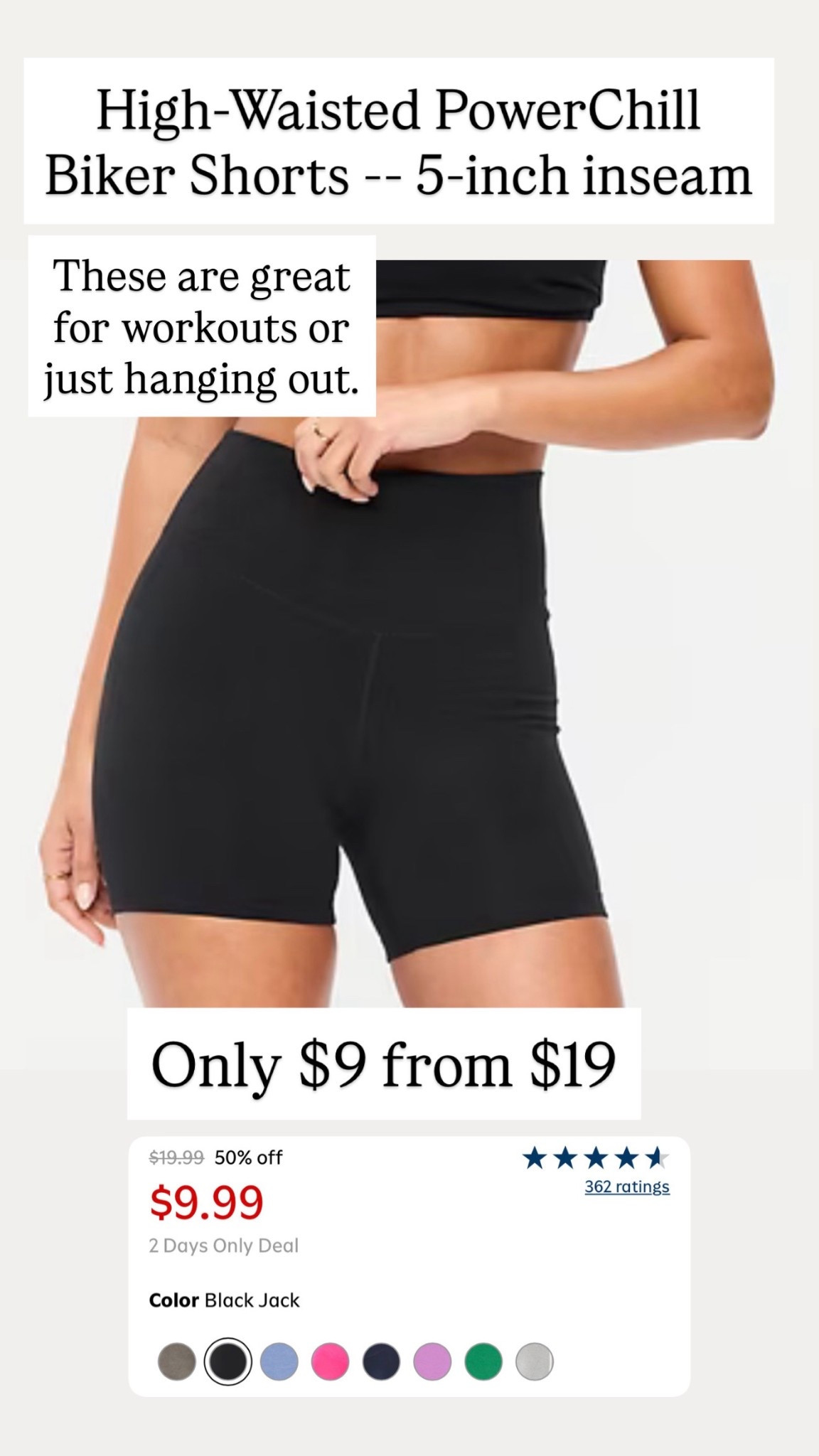 High-Waisted PowerChill Biker Shorts -- 5-inch inseam are on sale for $9

#LTKSaleAlert #LTKActive
