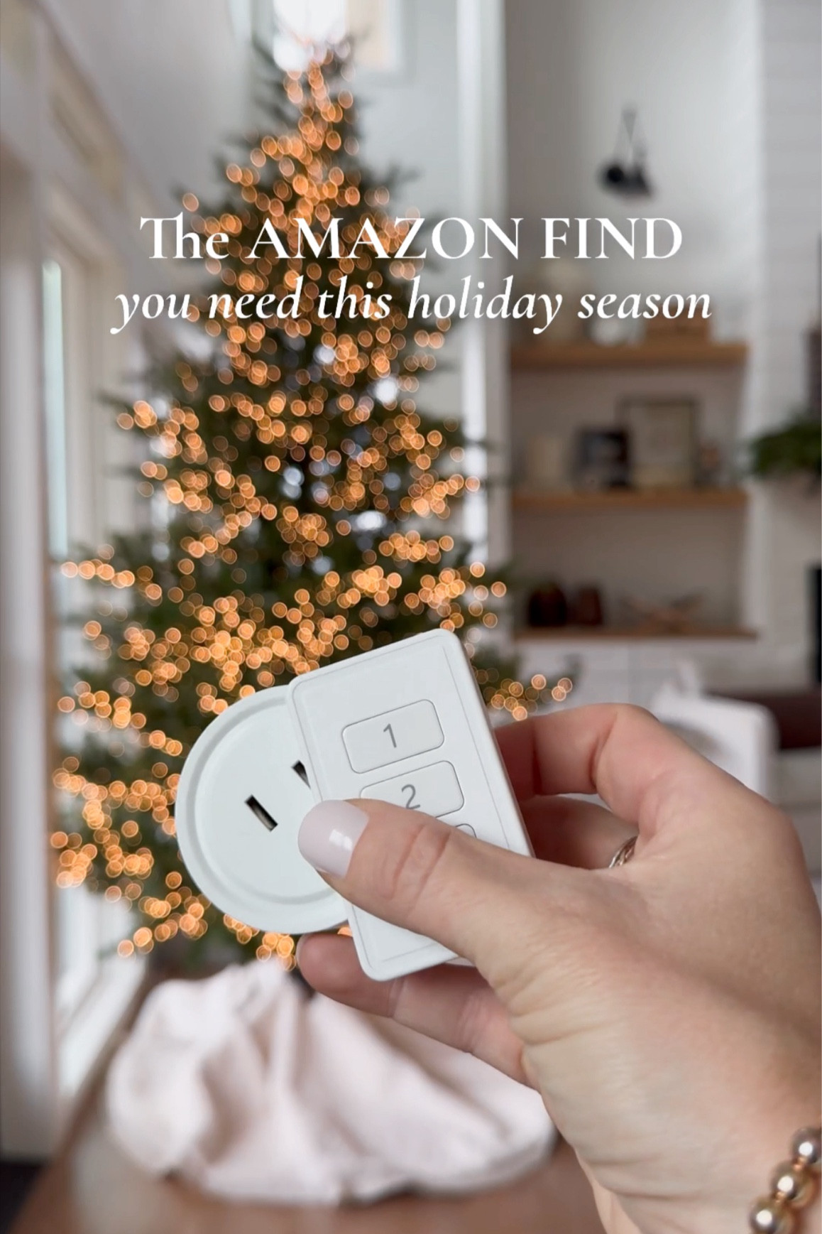 Loving this wireless remote from Amazon!! Comes w 3 outlets and a plate to store the remote on the wall. I plan on using this all year long for my lamps. 👌🏼 

‼️My tree is currently 25% off!!! 

#LTKHoliday #LTKFindsUnder50 #LTKHome
