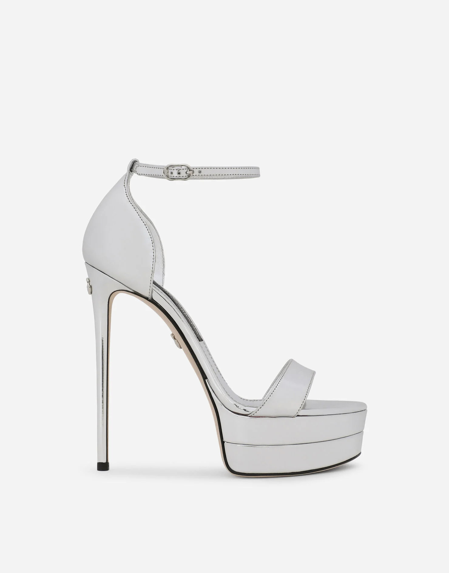 Mirrored-effect calfskin platform sandals | Dolce & Gabbana US