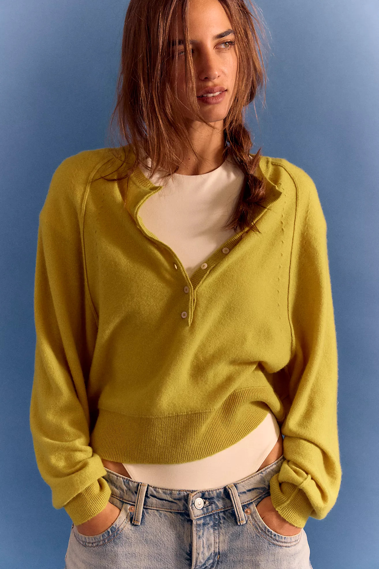 Porta Cashmere Henley Sweater | Free People (Global - UK&FR Excluded)