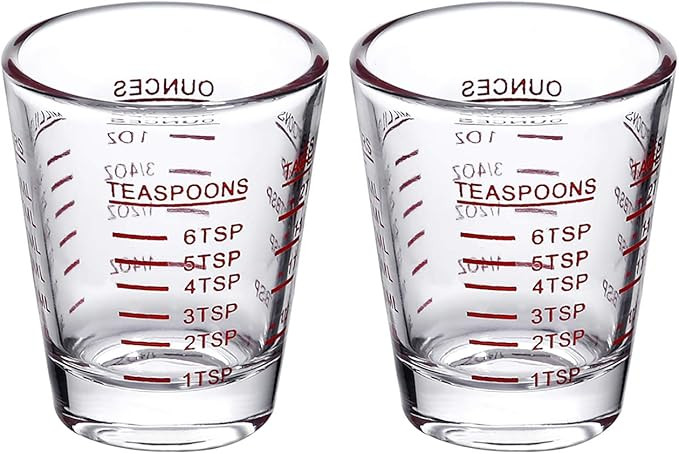 Measuring cup Espresso Shot Glass Liquid Heavy Glass Wine Glass 26-Incremental Measurement 1oz, 6... | Amazon (US)