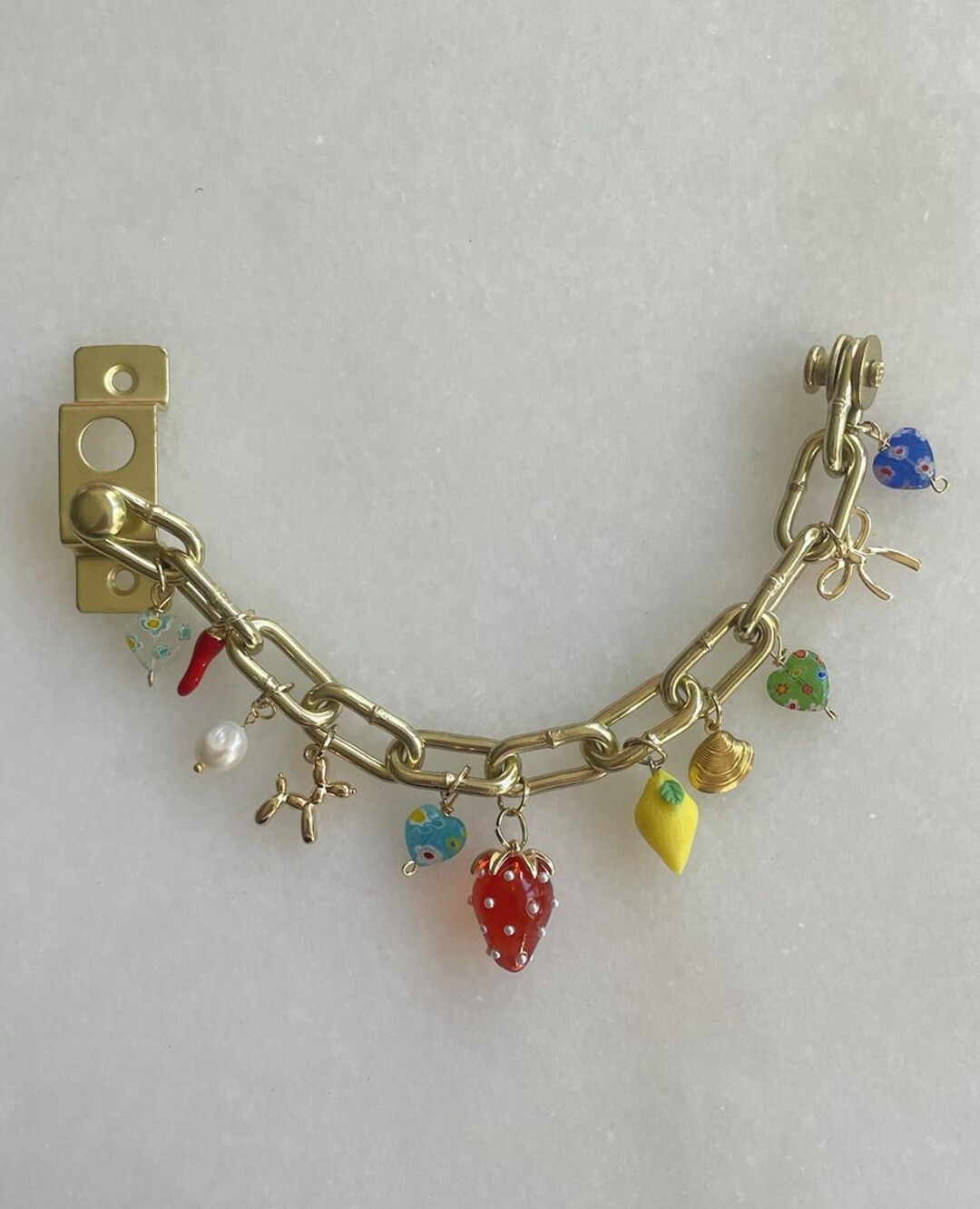 Door Chain Lock Charm Bracelet: Italian Summer - Etsy | Etsy (US)