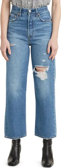 Levi’s® Ribcage Ripped High Waist Ankle Straight Leg Jeans | Nordstrom