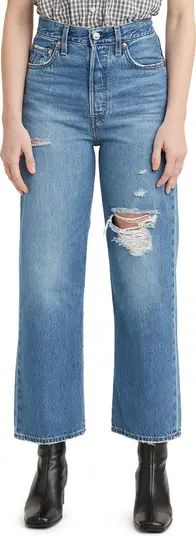 Levi’s® Ribcage Ripped High Waist Ankle Straight Leg Jeans | Nordstrom