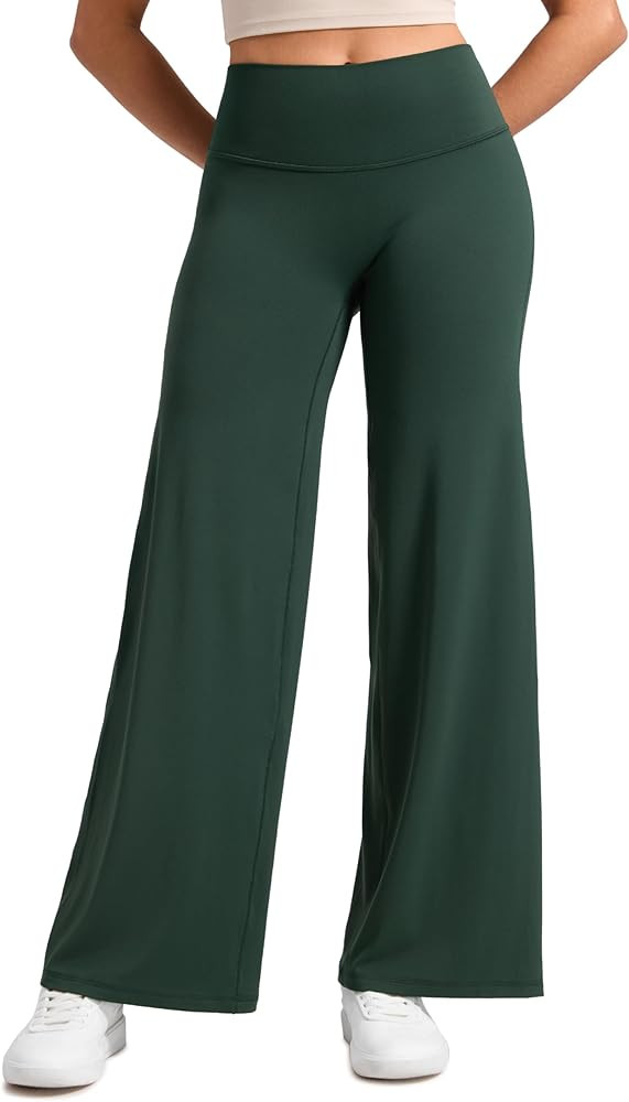 CRZ YOGA Softretch No Front Seam Wide Leg Pants 30" for Women - High Waisted Yoga Lounge Buttery ... | Amazon (US)