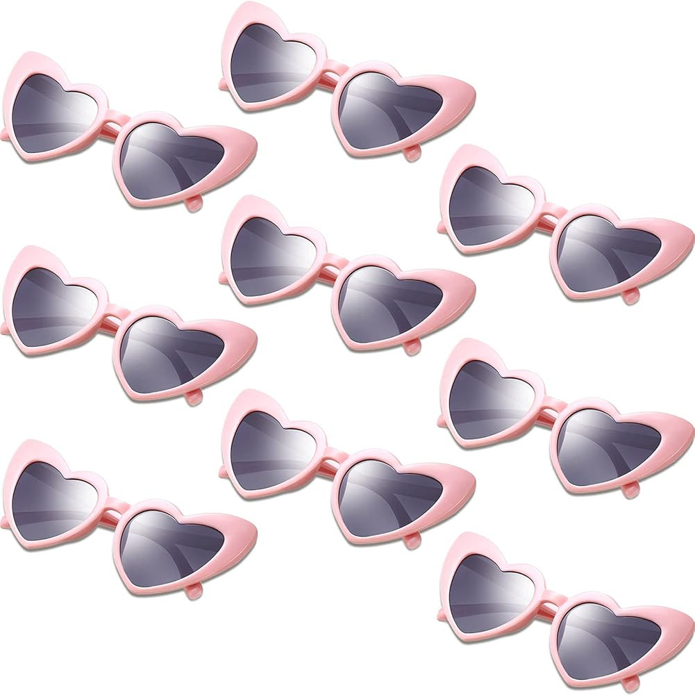 Frienda 9 Pairs Heart Shaped Sunglasses Vintage Heart Sunglasses Women Retro Glasses for Shopping... | Amazon (US)
