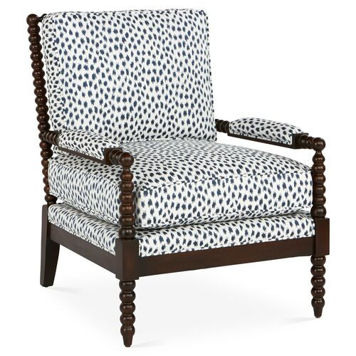 Bankwood Accent Chair, Indigo Spot Sunbrella | One Kings Lane
