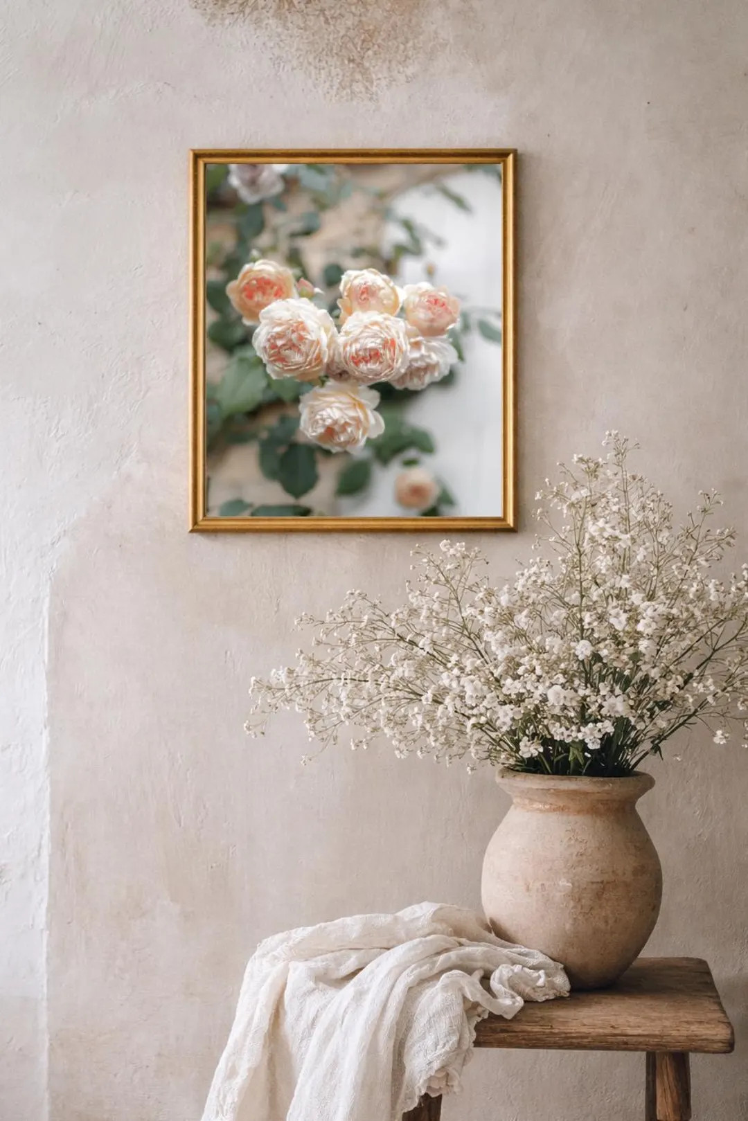 English Roses – Landscape Floral Vintage Artwork, Framed or Unframed Watercolor Print, Gallery ... | Etsy (US)