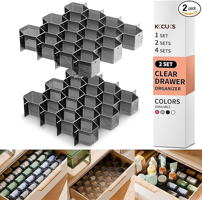Kocuos Honeycomb Separator Adjustable Drawer Organizer Divider for Underwear Belt-Scarf Socks Org... | Amazon (US)