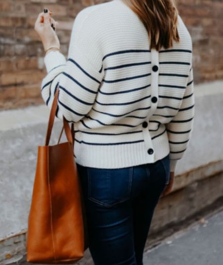 Alex Mill button back sweater- wearing a small 

#LTKstyletip