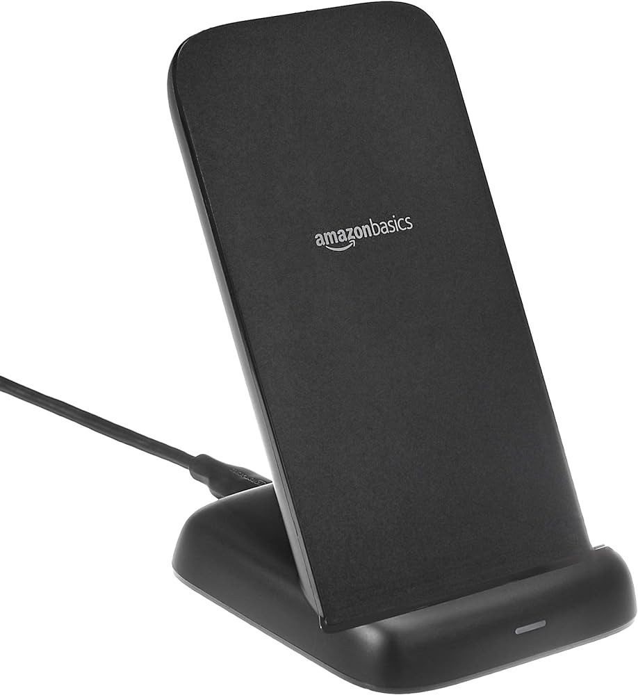 Amazon Basics 10W Qi Certified Wireless Charging Stand, for Phone 16/15/14/13/12/11/X, Samsung, a... | Amazon (US)