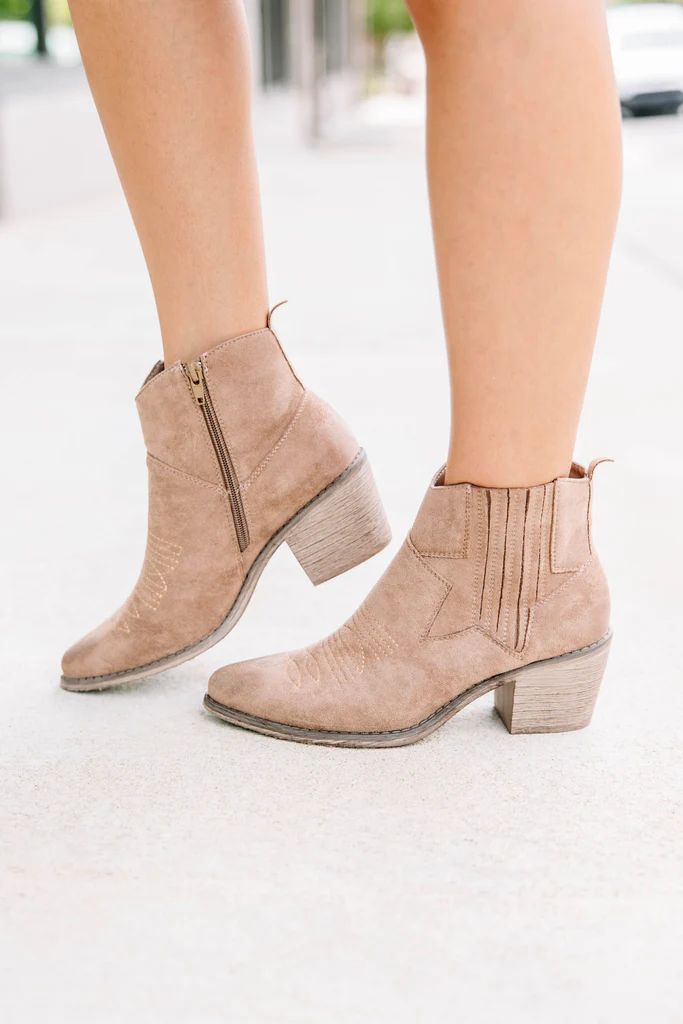 Seeing Stars Taupe Brown Western Booties | The Mint Julep Boutique