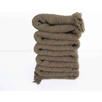 Handloomed Light Brown Textured Raw Cotton Fringe Throw Blanket 240x120, Pecan Throw, Caramel Blanket, Boho Chic Cedar Wrap | Etsy (US)