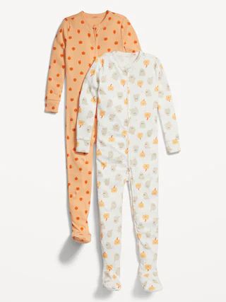 2-Pack Unisex 2-Way-Zip Footed Pajama One-Piece for Toddler &amp; Baby | Old Navy (US)