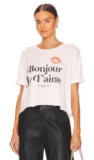 Je T'aime Crop Oversized Tee in White | Revolve Clothing (Global)