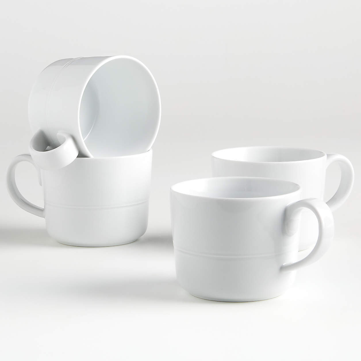 Hue White Mugs, Set of 4 + Reviews | Crate & Barrel | Crate & Barrel