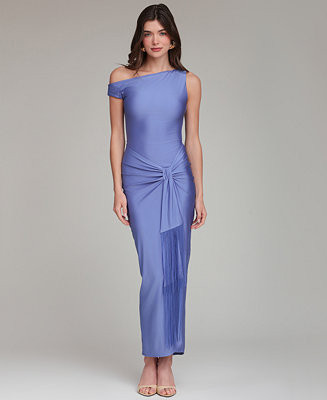 Avec Les Filles Women's One-Shoulder Fringe Front Dress - Macy's | Macy's