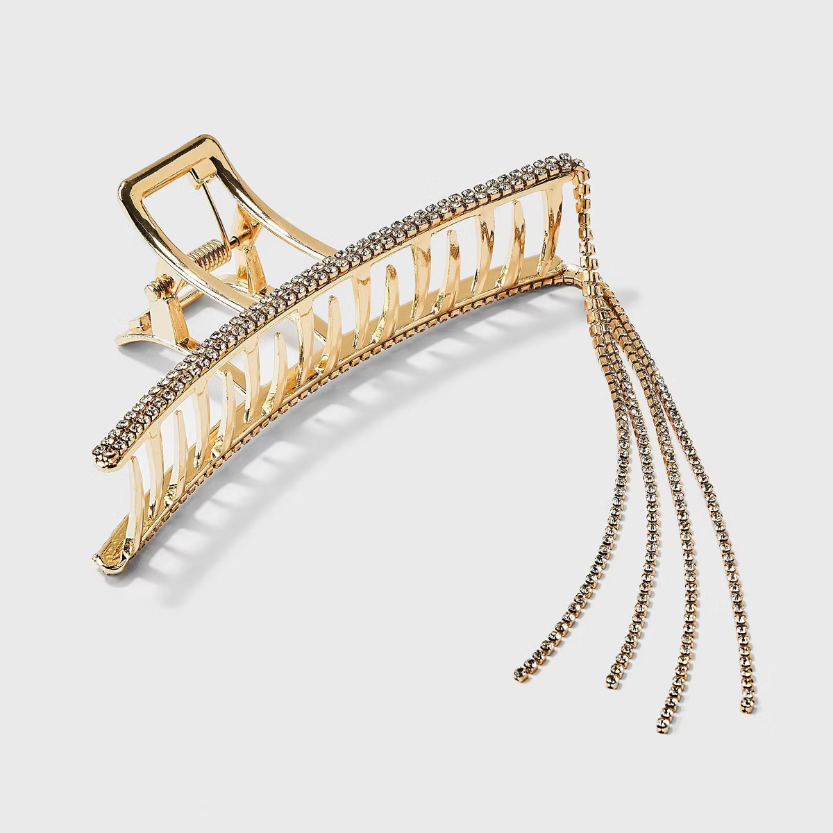 Rhinestone Metal with Chain Claw Hair Clip - A New Day™ Gold | Target