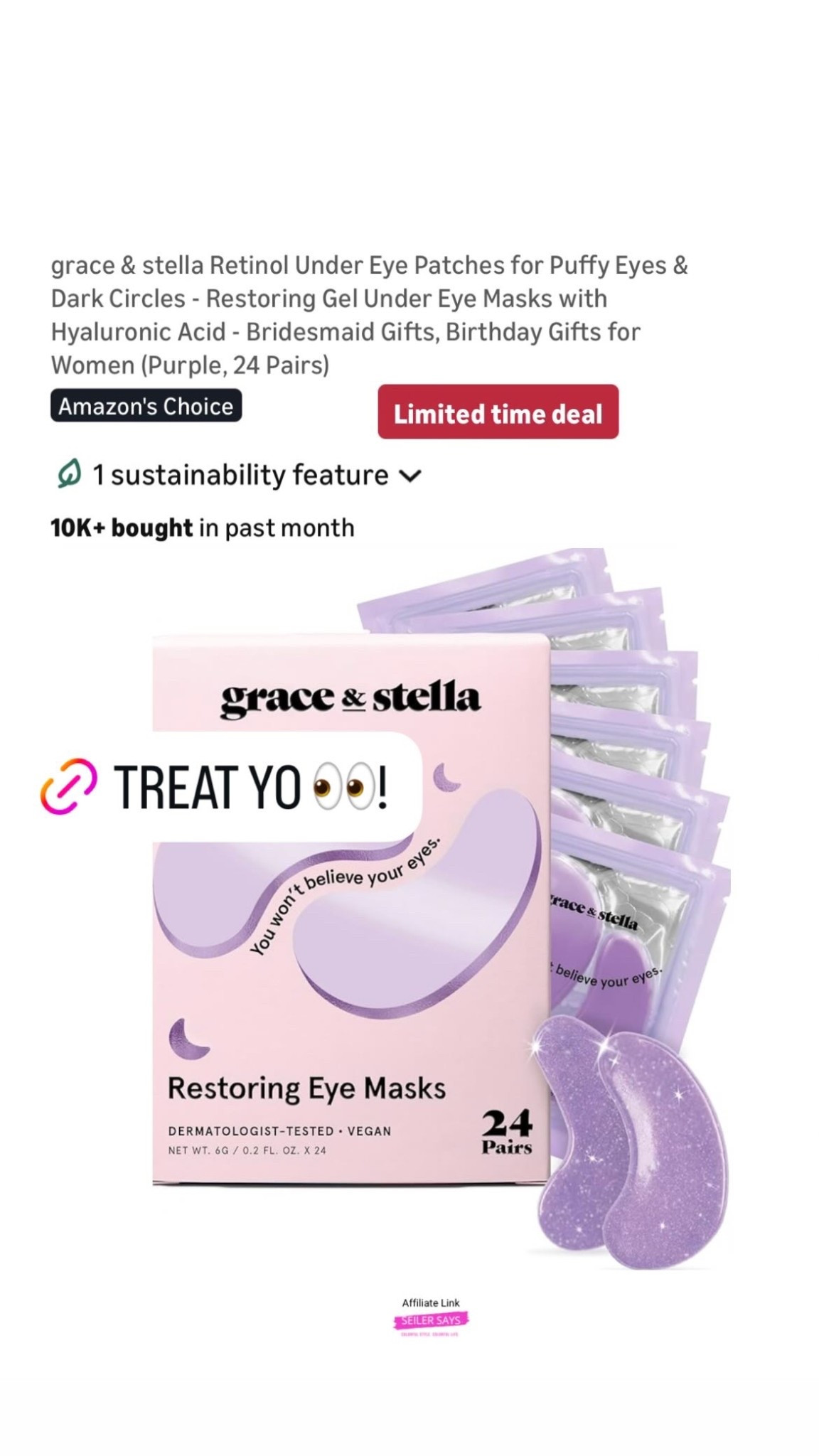 Stella & Grace eye patches from Amazon.

#LTKOver40 #LTKBeauty #LTKselfcare