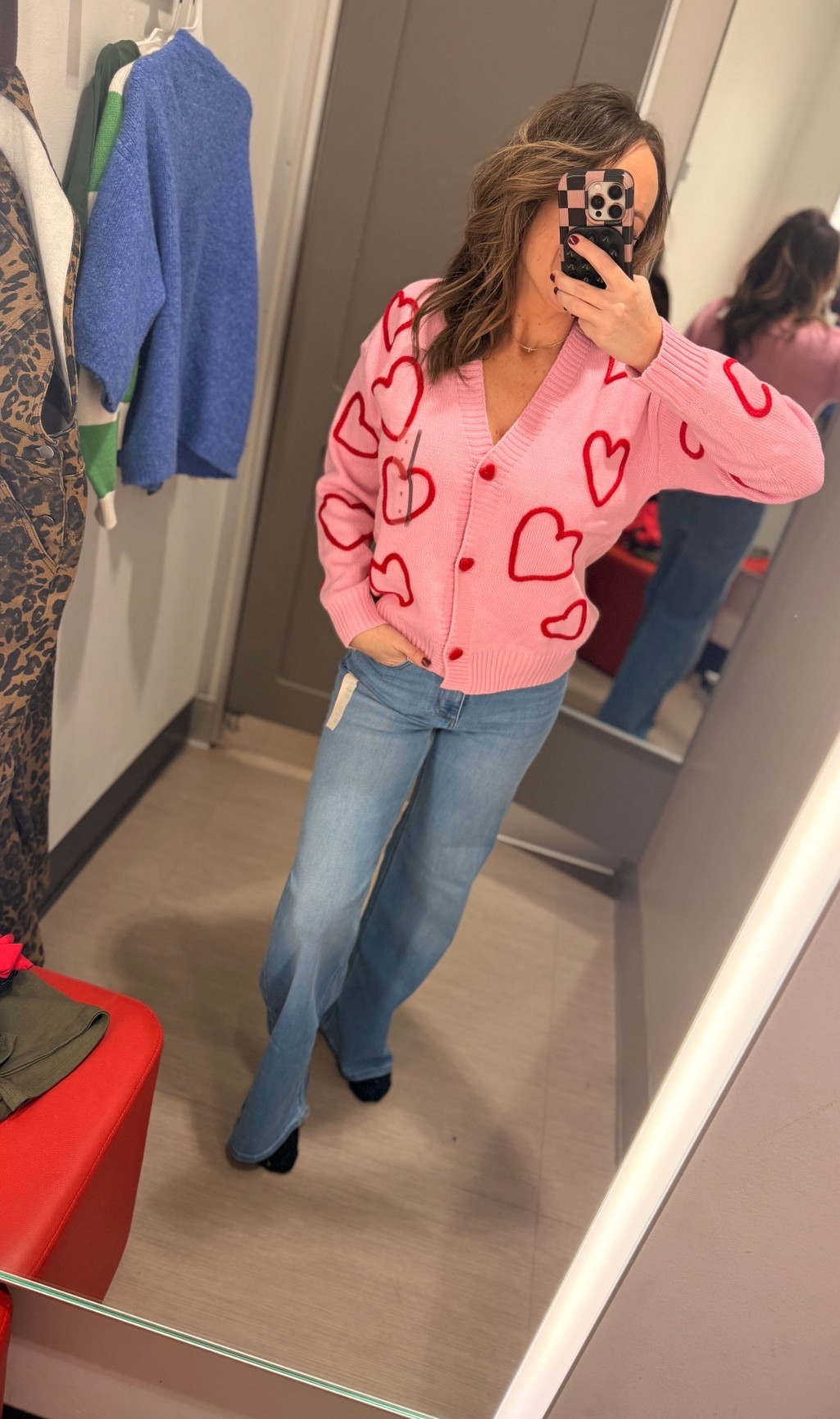 The sweetest heart sweater with velvet buttons ❤️❤️ #valentinesoutfit #targetfinds