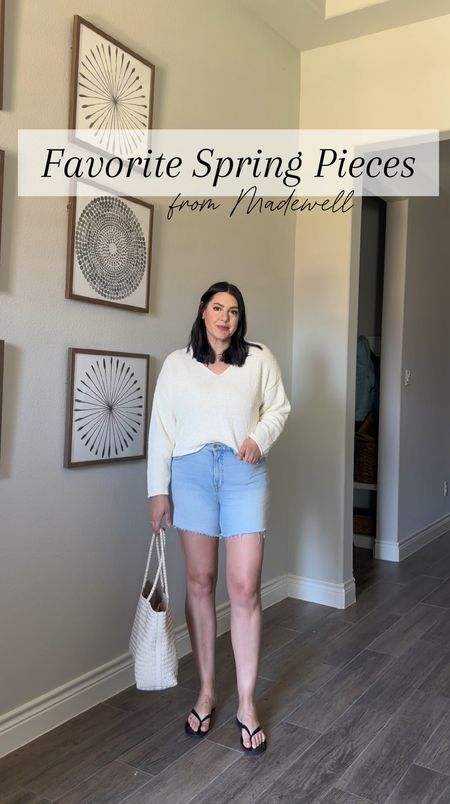 Madewell is 20%off this weekend through this app!! Click through the app to get the promo code and get 20% off your purchase!! @madewell #madewellpartner #ad #madewell

I’m in the large of all the tops — perfect fit except the last white blouse — size down!!

The shorts and denim I wear a 30, perfect fit.

I’m in 10 of the denim dress, it runs generously. In a good way. And the white dress fits tts but is snug for boobs.

#LTKxMadewell