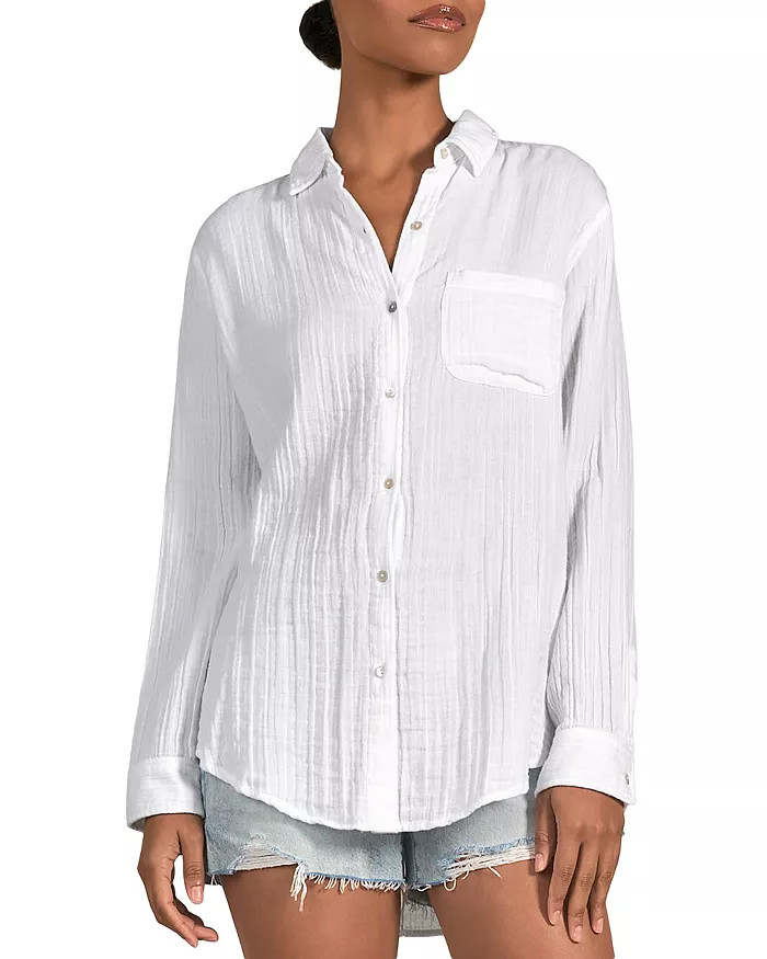 Elan Cotton Long Sleeve Crinkle Shirt Women - Bloomingdale's | Bloomingdale's (US)