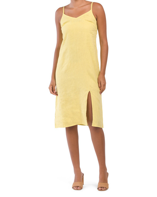 Strappy Side Slit Linen Midi Dress | TJ Maxx