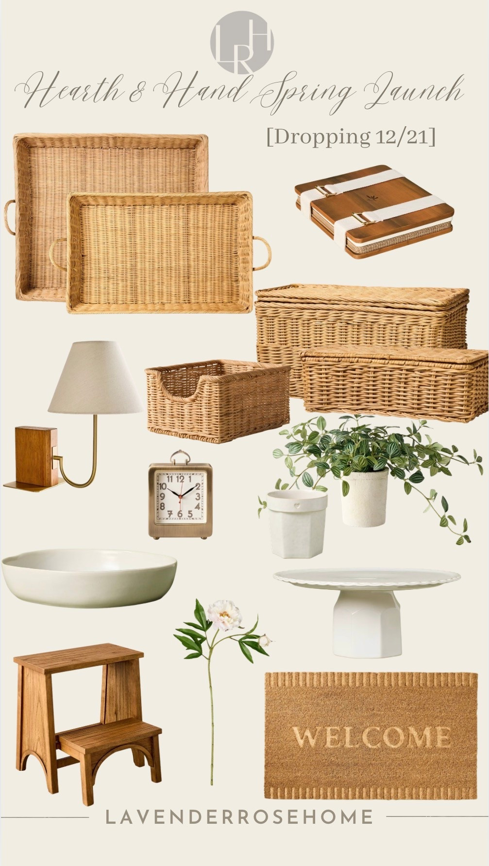 The Spring Hearth & Hand collection drops 12/21. Here are a few of my favorites

Basket Tray. Woven Tray. Shelf Lamp. Storage Baskets. Basket with Lid. Pantry Storage. Wood Step Stool. Welcome Mat. Cake Platter. Serving Bowl. Flower Press. Hearth & Hand. Target Finds. Neutral Home. Lavender Rose Home. #targetfinds #targetnewarrivals #hearthandhand #springfinds

#LTKSeasonal #LTKHome #LTKFindsUnder100