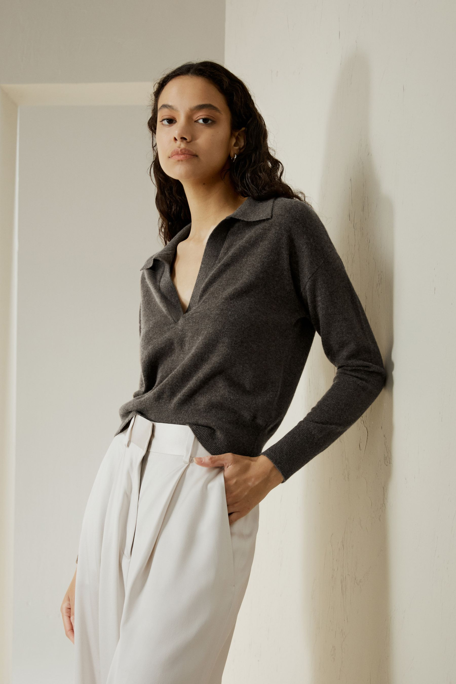 Cashmere Polo Shirt | LILYSILK