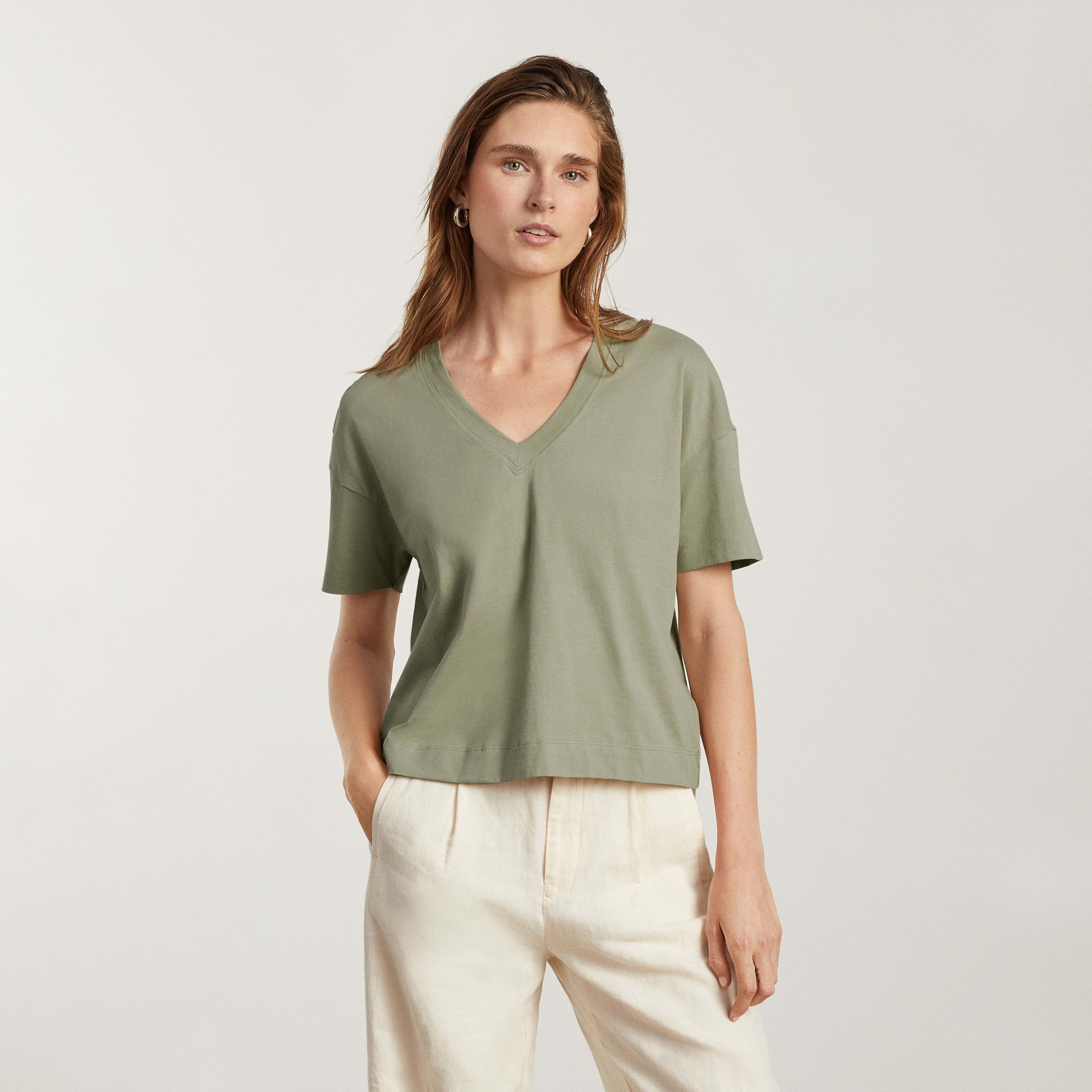 The Organic Cotton Slouchy V-Neck | Everlane