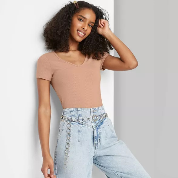 Women's Short Sleeve V-Neck Slim Fit T-Shirt - Wild Fable™ | Target