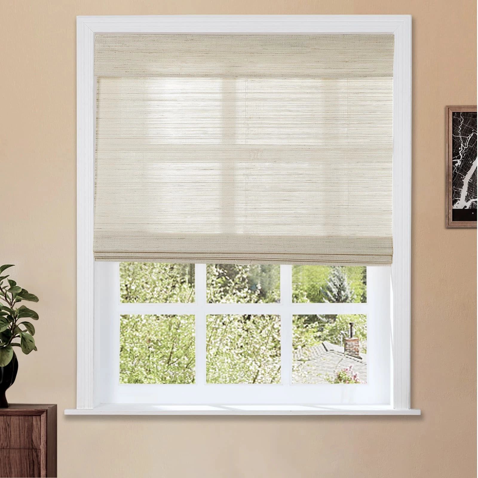 Natural Ramie Bamboo Woven Shade - Wall White | TWOPAGES