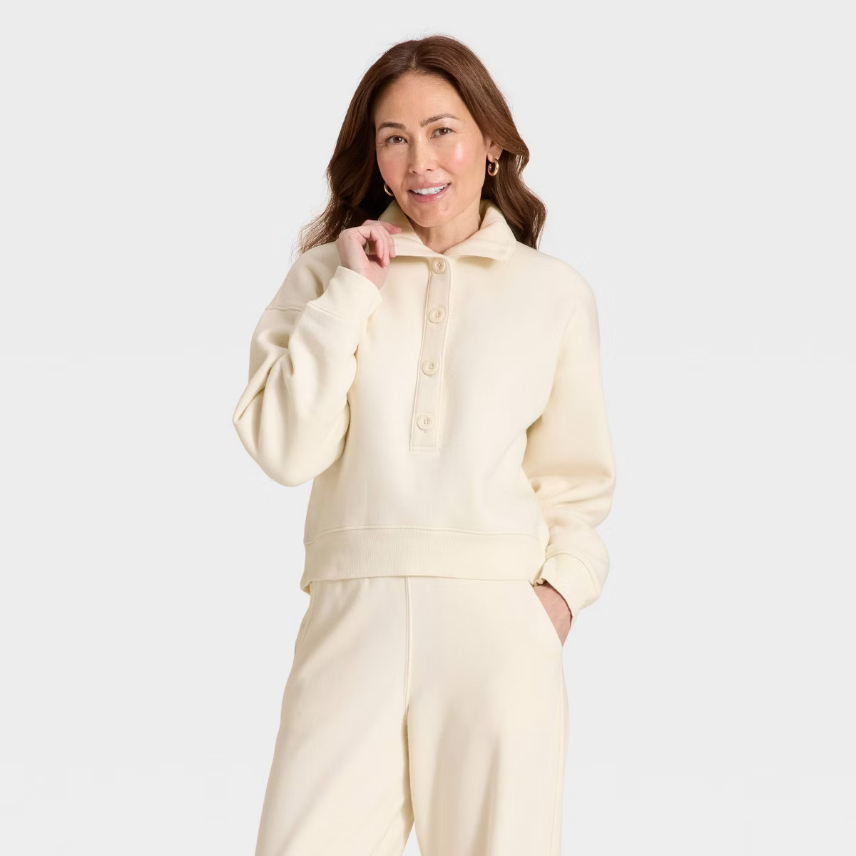 Women's Button-Front Pullover Sweatshirt - Universal Thread™ | Target