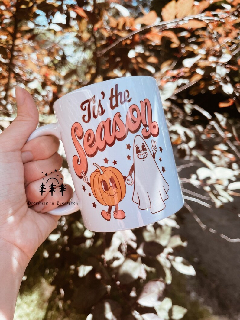 Retro Style Halloween Pumpkin and Ghost Coffee Mug  Halloween - Etsy | Etsy (US)