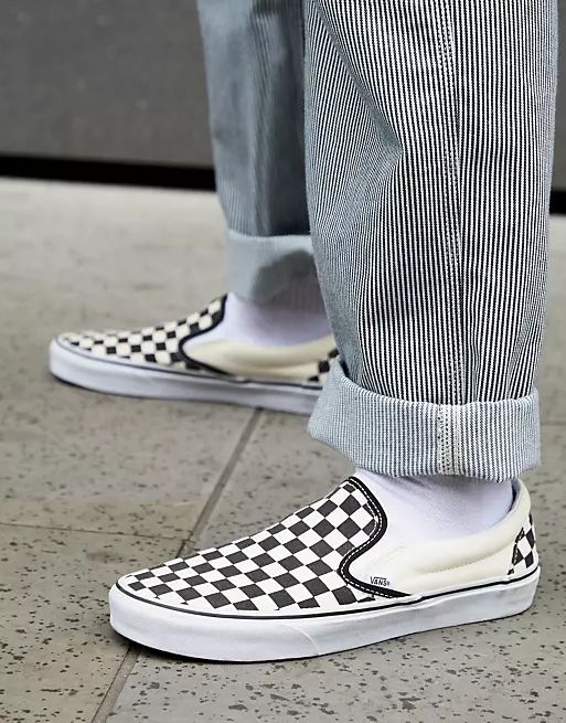 Vans Slip-On Checkerboard Sneakers In Black | ASOS (Global)
