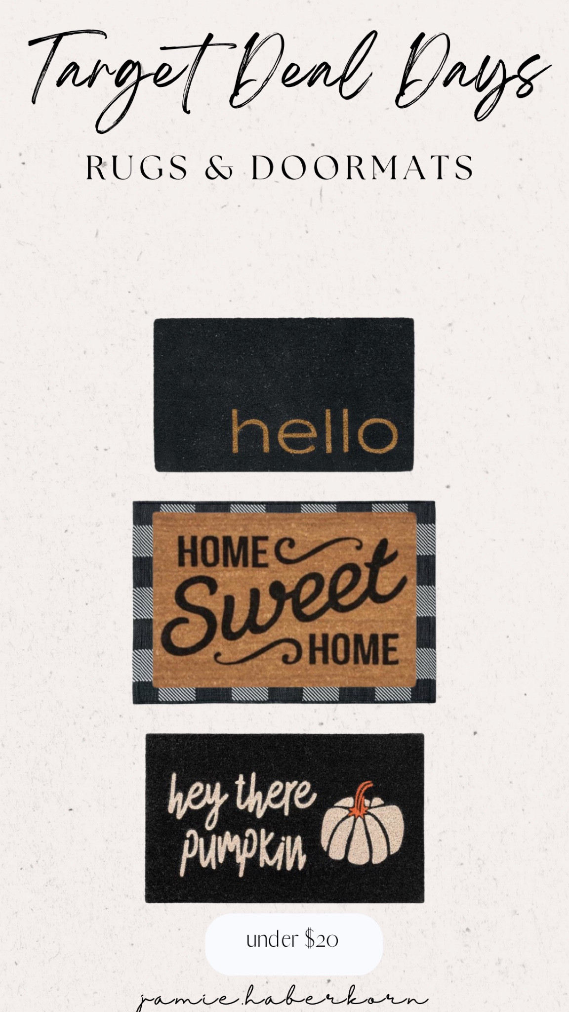 Target Deal Days - home deals - rugs & door mats on major sale - linked a few under $20!


#targetdealdays #homesale #doormats #rugs #targethome #targetsale 

#LTKSeasonal #LTKhome #LTKsalealert