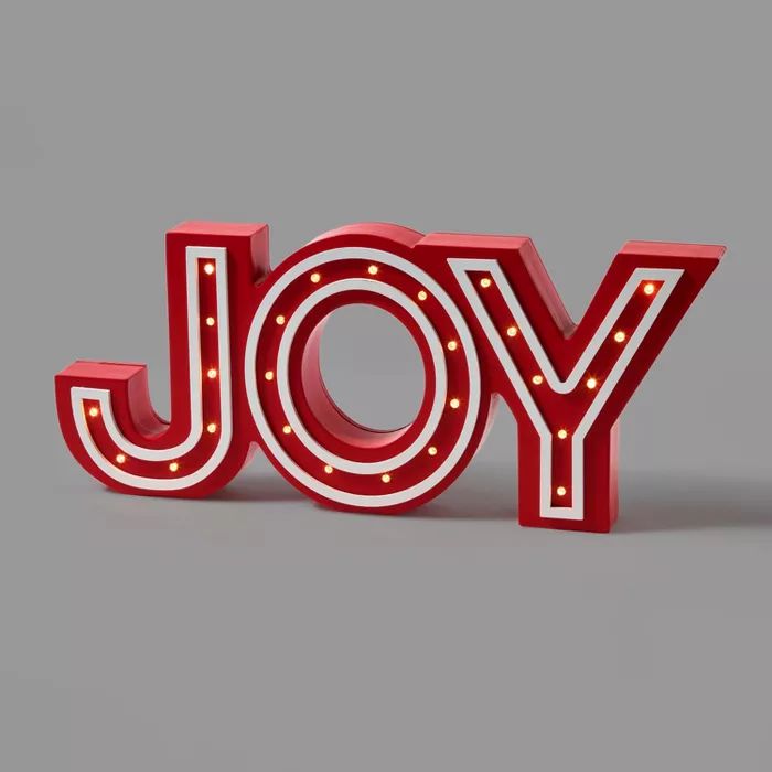 Lit Joy Marquee Decorative Sign Red/White - Wondershop™ | Target