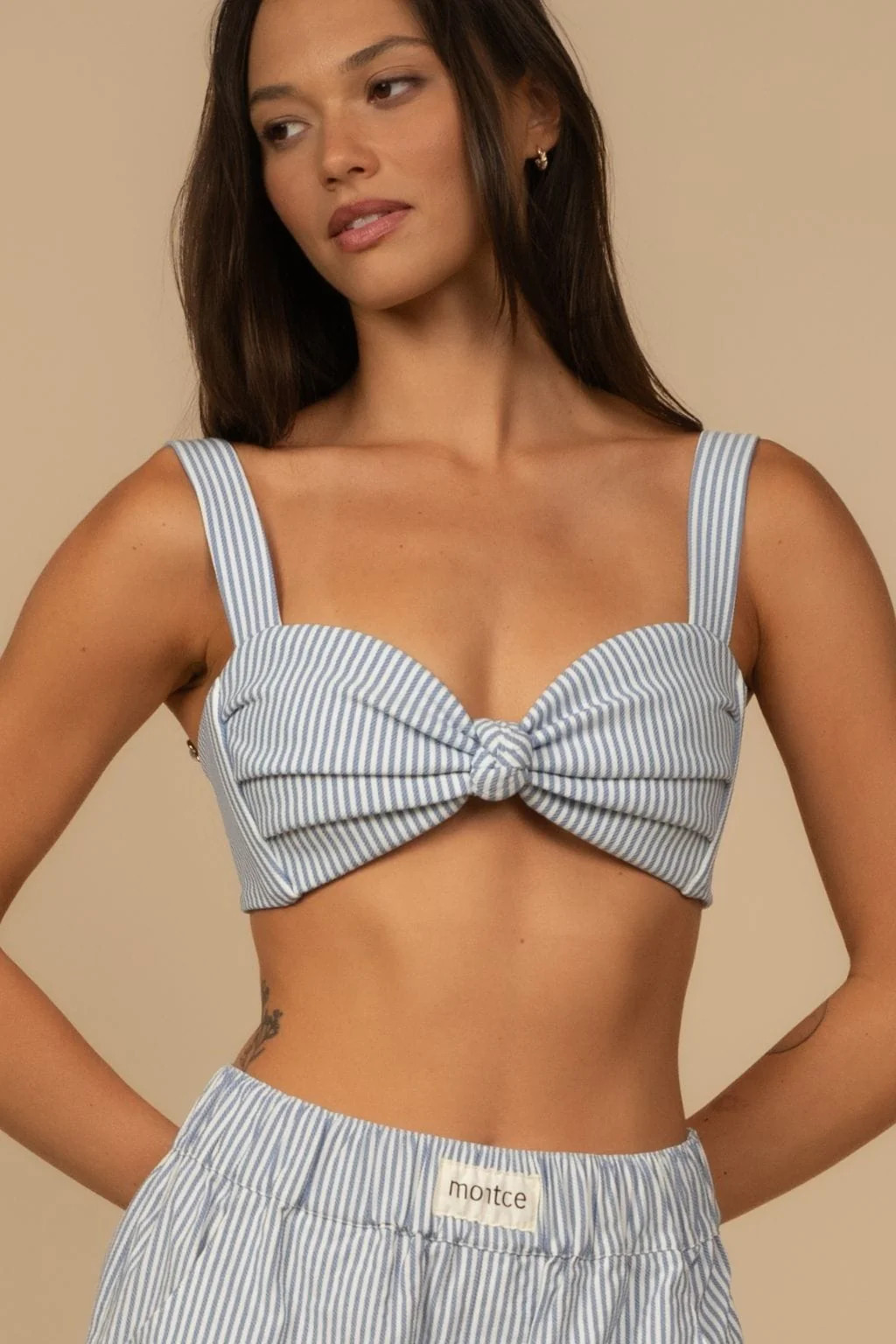 Classic Blue Stripe Hayden Bikini Top | Montce