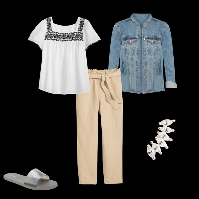 Embroidered-Yoke Square-Neck Top for Women | Old Navy (US)