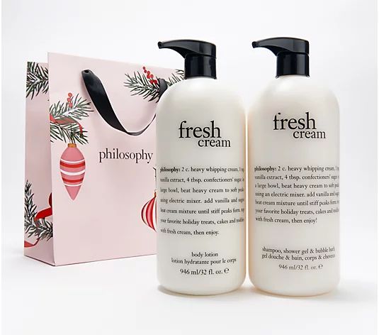 philosophy super-size holiday treats shower gel & lotion set - QVC.com | QVC