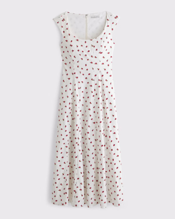 Women's The A&F Mila Cap Sleeve Midi Dress | Women's Dresses & Jumpsuits | Abercrombie.com | Abercrombie & Fitch (UK)