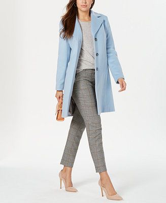 Women's Single-Breasted Wool Blend Coat | Macy's