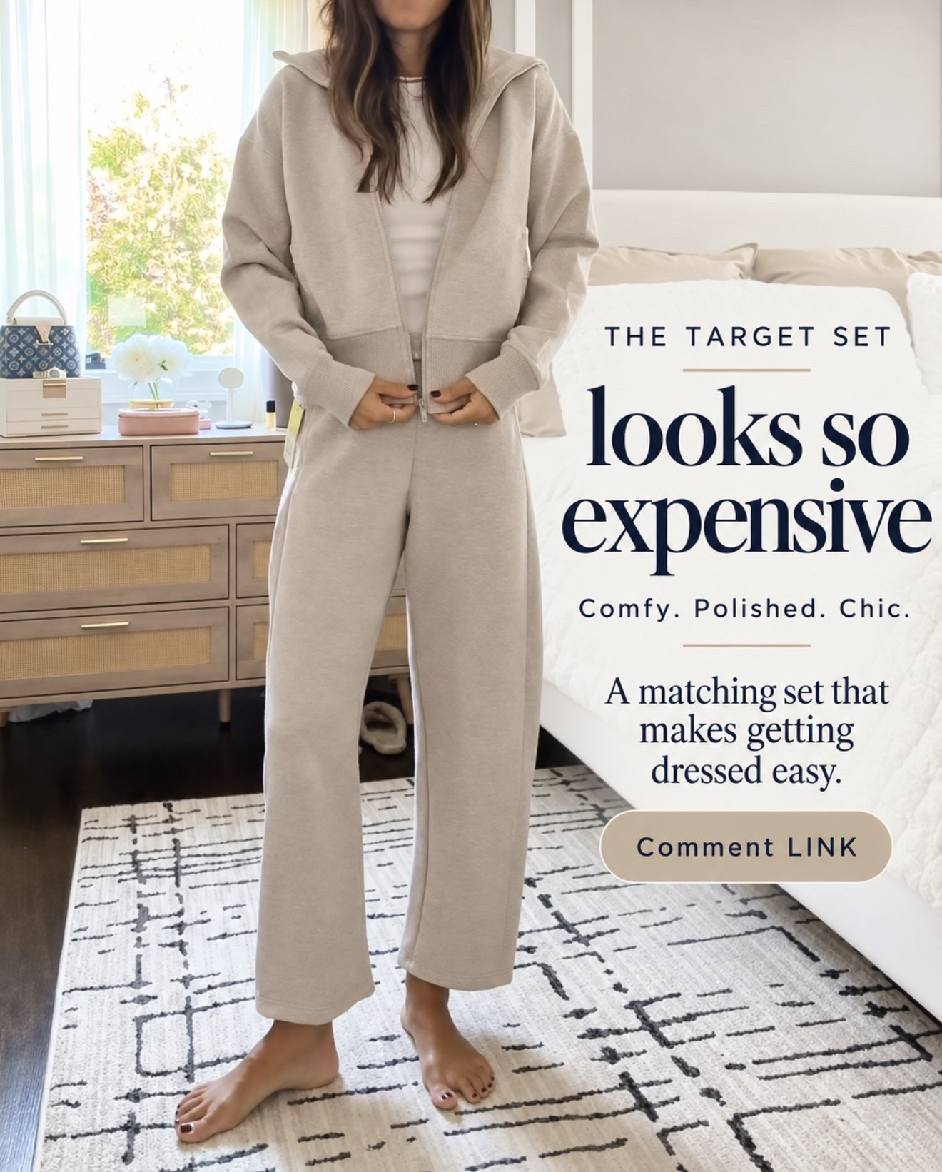 The easiest way to look pulled together without giving up comfort 🤍 This Target set is so chic, and it comes with a full-zip sweatshirt too. 
💬Comment LINK and I’ll send you the details.

#LTKSeasonal #LTKmomlife #LTKootd