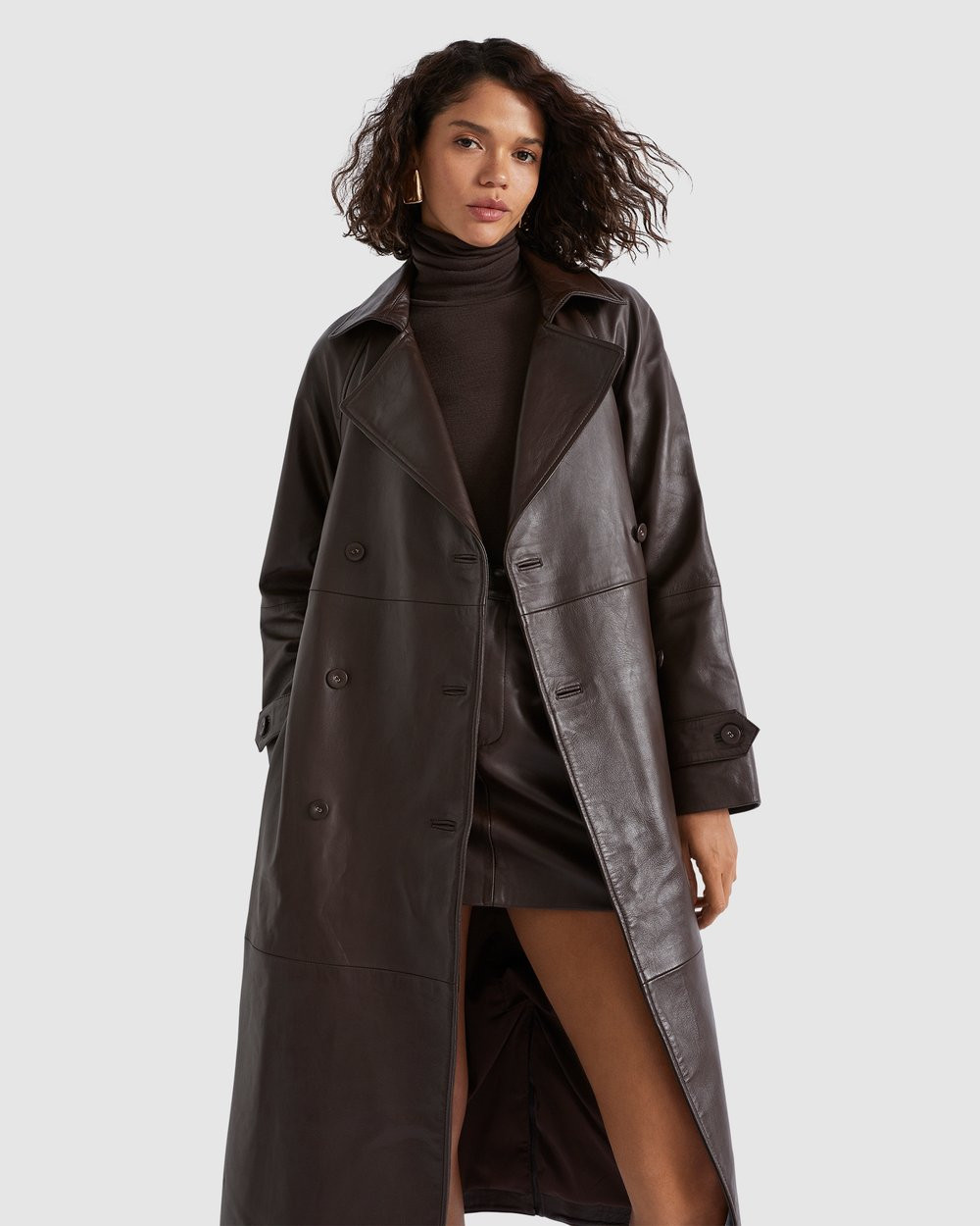Leather Trench Coat | THE ICONIC (AU & NZ)