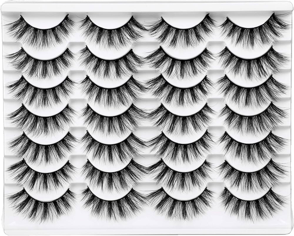 Newcally False Eyelashes Wispy Natural Cat Eye Lashes Faux Mink Lashes Fake Eyelashes Soft 3D Med... | Amazon (US)