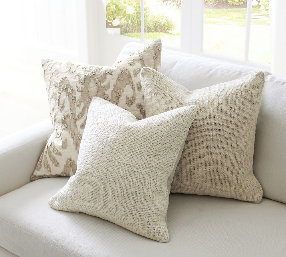 Faye Linen Textured Pillow Cover | Pottery Barn (US)