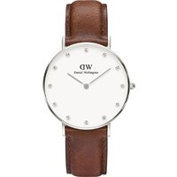 Daniel Wellington 0960DW St Mawes stainless steel and leather watch, Mens, White | Selfridges