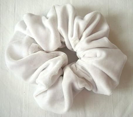 White Velvet Hair Scrunchy-Regular - Made in the USA | Amazon (US)
