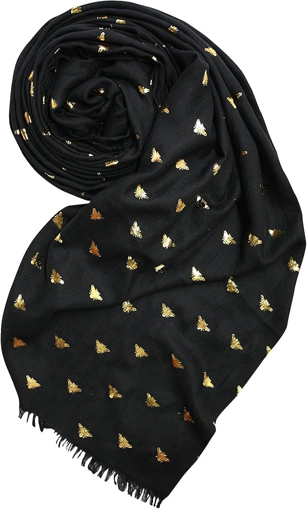 Printed Village Women's Metallic Scarves fashion shawl wrap from designers around the world | Amazon (US)