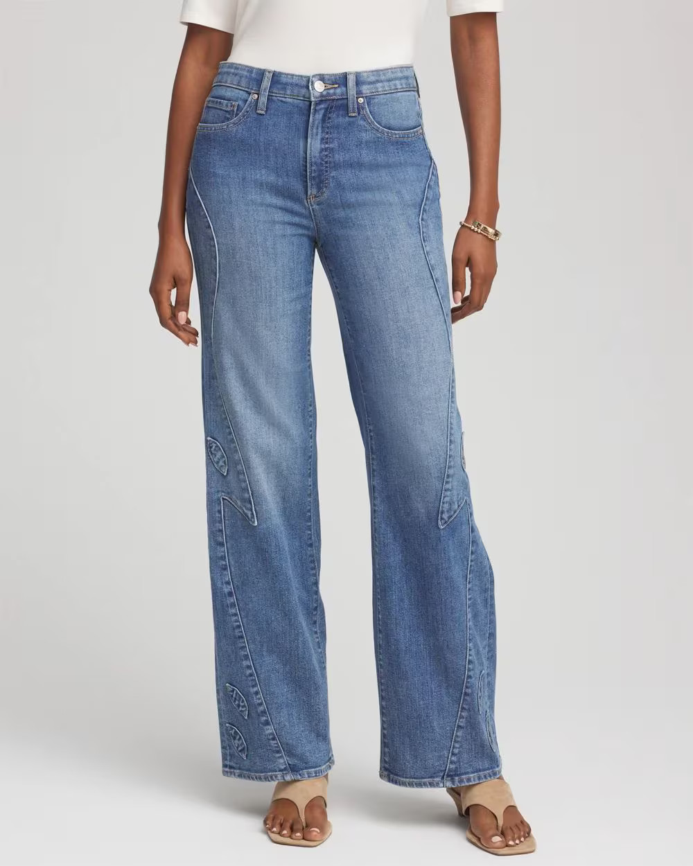 Petite Appliqué High-Rise Wide-Leg Jeans | Chico's